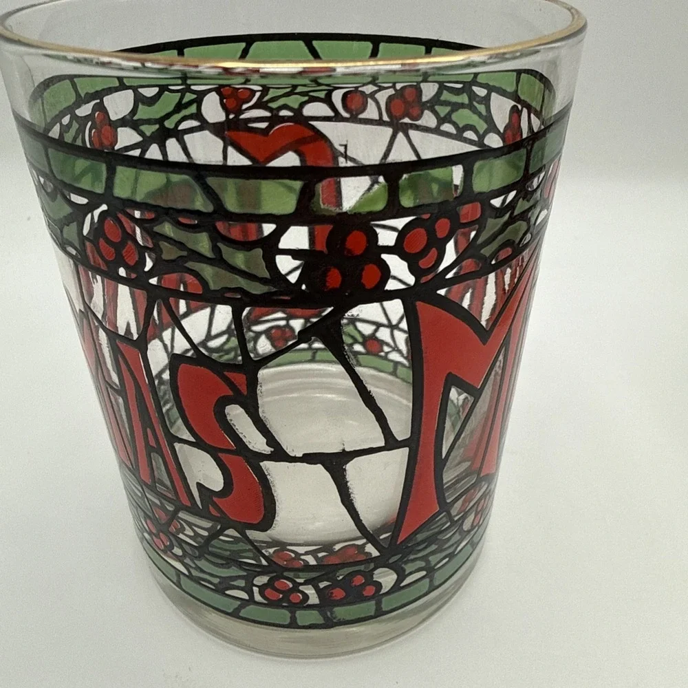 Set Of 2 MERRY CHRISTMAS Double Old Fashioned Rocks Glasses 4